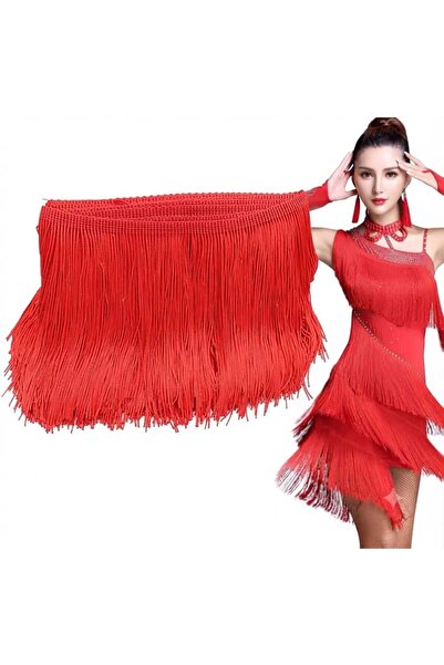 ALTAY AKSESUAR 15 cm Red Fringe Ribbon