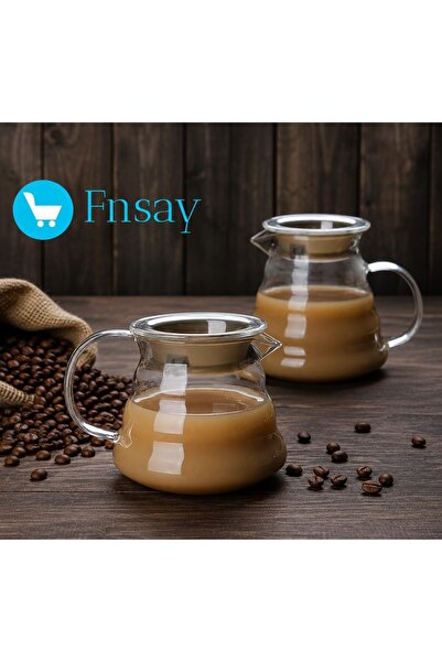 FNSAY Pour over Coffee Server, 600ml, Clear Glass Carafe, Heat Resistant, Han...
