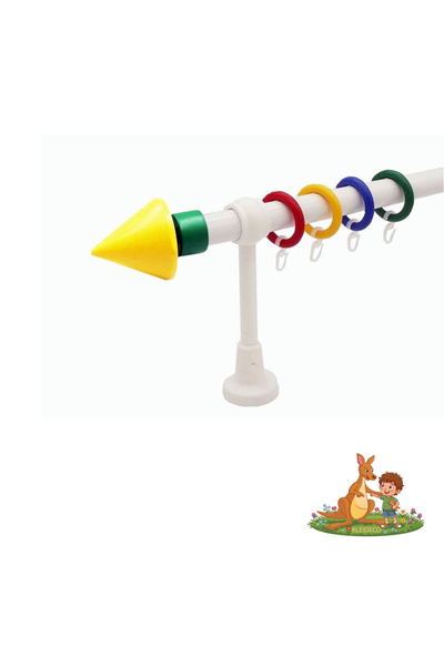 KLEIDECO KIDZ simple curtain rail, Plastic, Diameter 28 mm, Yellow-green Pyra...