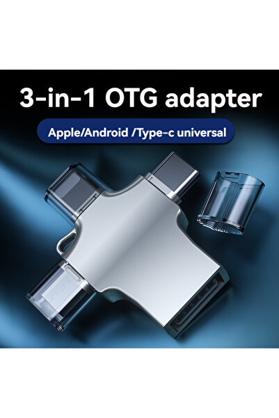 Choice3 4 In 1 USB 4 In 1 Multi Port Card Reader Lightning USB Type C Portabl...