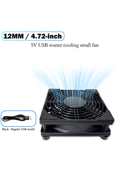 Choice NO RGB black Black 120mm 4.72-inch 5V USB Router Cooling Fan, Mini Qui...