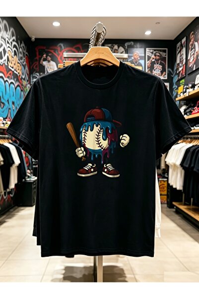 En22 Cool Baseball Ice Cream Drip Graphic T-Shirt for Adult Men Game Day Spor...