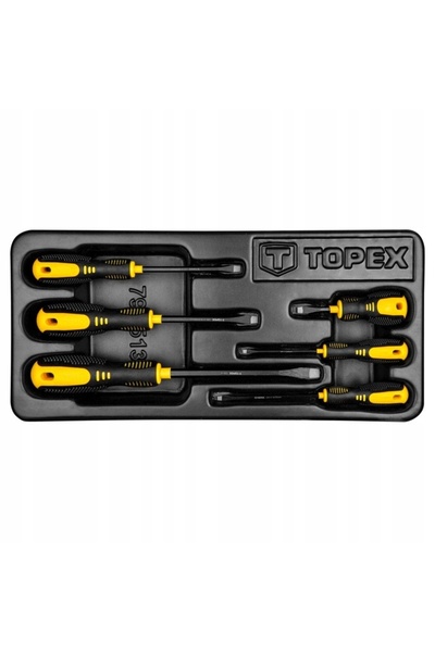 TOPEX POLONIA Set de șurubelnițe plate, 6 piese, oțel CRV, TOPEX