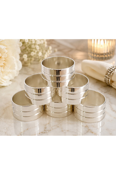 OEM Top Bottom Set OF 6 ZINC-PLATED METAL NAPKIN RINGS