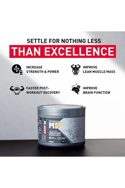 MuscleBlaze Creatine Monohydrate, Labdoor Usa Certified Creatine (Unflavoured, 100 G / 0.22 Lb, 33 Servings) 100 G (Pack Of 1)