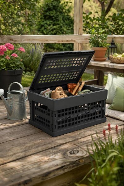 Smartware Blox Folding Box with Holes and Lid 24 Lt