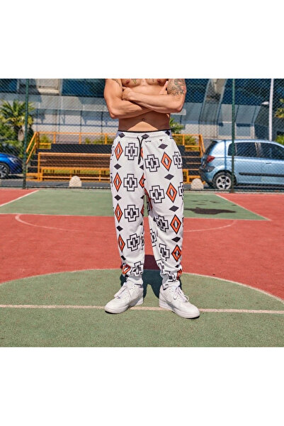 FıttingRoom Patterned Baggy Trousers with Elastic Waist