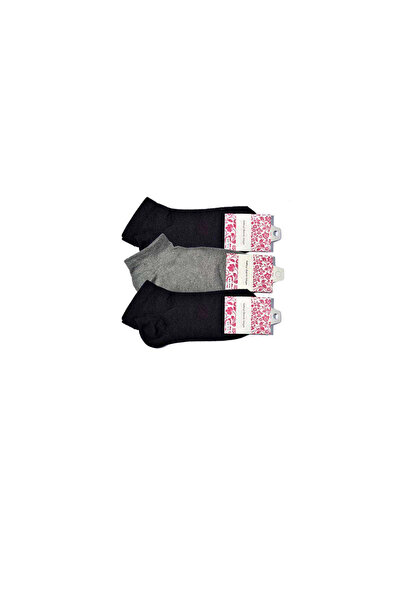 mtm My The Mall Clothing Black and Gray Women's Ankle Socks 3 Pairs