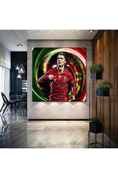 gurbaart Cristiano Ronaldo Futbol Portekiz Cr7 Kare HD Baskı Kanvas Tablo