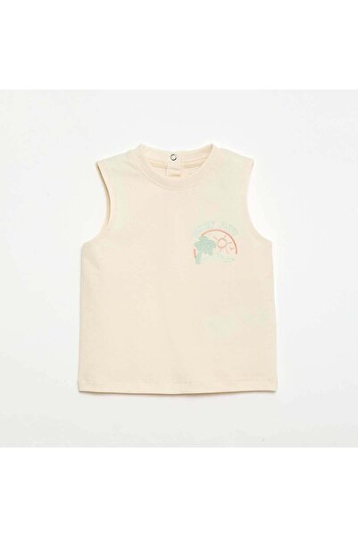 KIABI Decorative Embroidered Tank Top WHITE