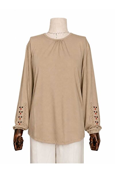 Nacar Moda Women's Lycra Mid-Age and Above Four Seasons Dark Cream Mother's C...