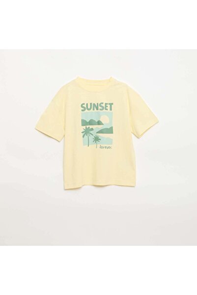 KIABI Printed short-sleeved T-shirt YELLOW