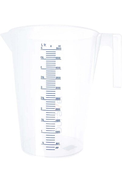 Duravel 5 Liter Plastic Measuring Jug with Handle and Spout