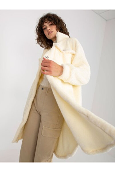 rue parıs Camasa Dama Lunga, Guler inalt, RUE PARIS, Ecru Casual Model RV-KS-...