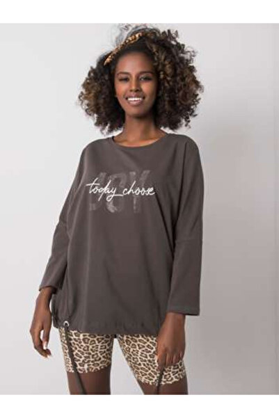 Relevance Bluza Dama Maneca lunga, Imprimat, RELEVANCE, Khaki Eleganta Office...