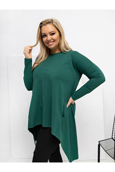 Relevance Bluza Dama Maneca lunga, Decolteu rotund, RELEVANCE, Verde Casual