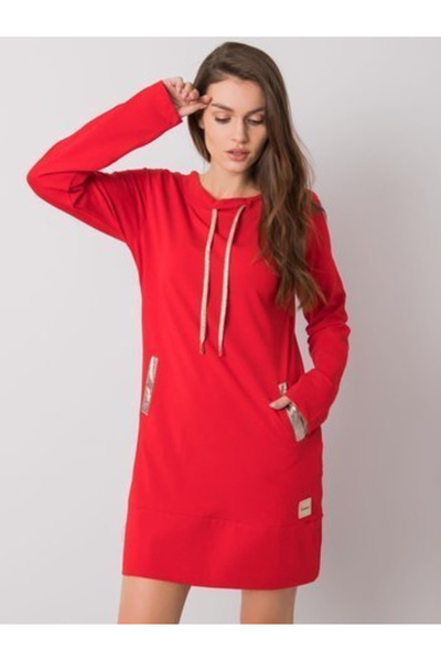 Relevance Women's Dress, RELEVANCE, Cotton, Long Sleeve, Red, model RV-SK-606...