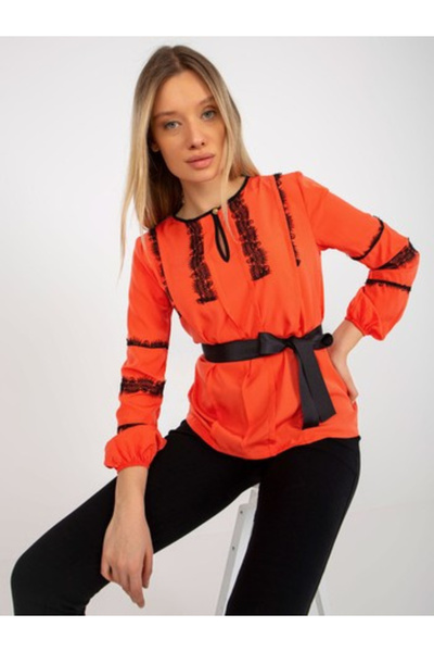 LAKERTA Bluza Dama, LAKERTA, Bumbac, Maneca lunga, Portocaliu, model LK-BZ-50...