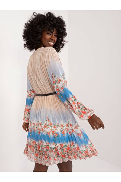 Italy Moda Rochie Dama, ITALY MODA, Poliester, Rochie evazata, Bej deschis, m...