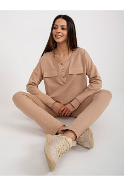 LAKERTA Compleu Dama Maneca lunga, Dreapta, LAKERTA, Camel Eleganta Office Mo...