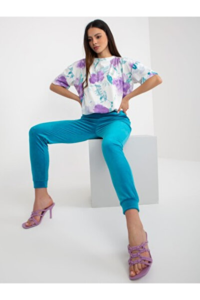 rue parıs Compleu Dama Mini, Floral, RUE PARIS, Albastru Casual Model WN-KM81...