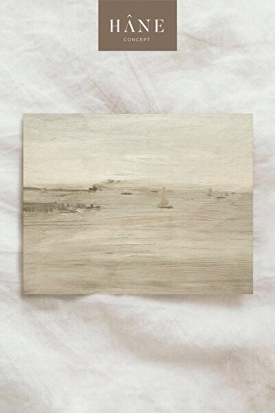 Hane Concept Minimal Sea and Sailing Poster, Classic Marine Landscape in Beig...
