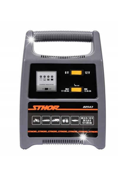 Sthor ÎNCĂRCĂTOR 6/12V 8A 120AH CU INDICATOR LED DE ÎNCĂRCARE