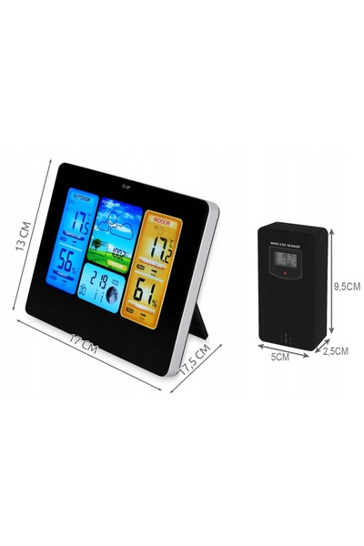 Stator Stație meteo wireless, de exterior/interior, higrometru USB, LCD color