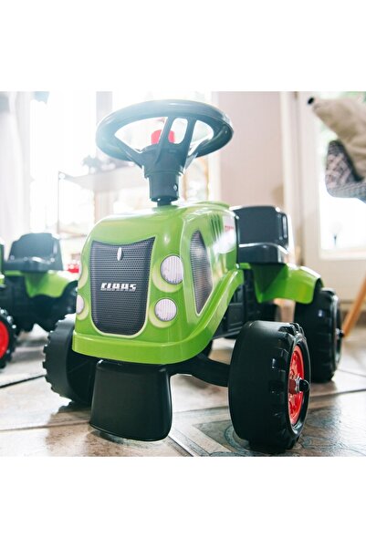 Falk Tractor de jucărie cu remorcă, clasa bebeluși, claxon, cu lopată și gheare.