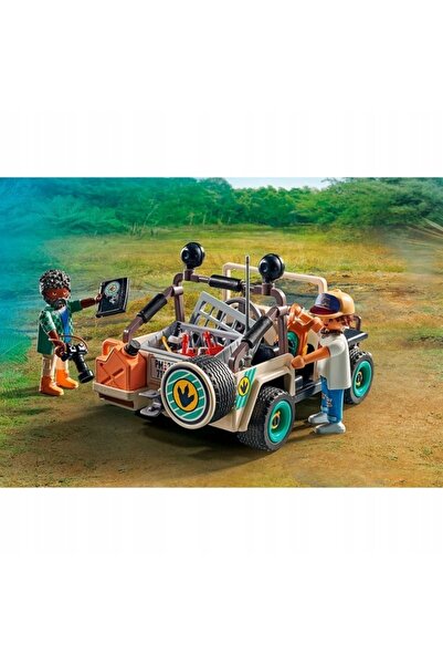 Playmobil Tabără de explorare cu dinozauri, figurine Stegozaur și Deinonych