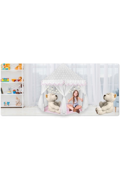 Stator CORT CASA PENTRU COPII PENTRU CASA GRADINA SUITA PALAT ROZ + LUMINI LED