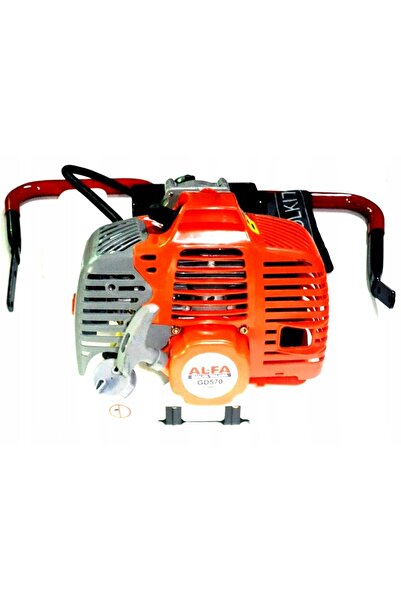 AL-FA Burghiu de sol cu motor pe benzină, cu 3 burghie, set robust.