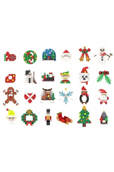HOGOKIDS Calendar de Advent, Blocuri, Decorațiuni, Brad de Crăciun, Moș Crăci...