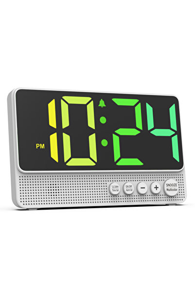 Gotel Ceas cu alarmă colorat LCD, cu lumină, electronic, digital, modern, USB