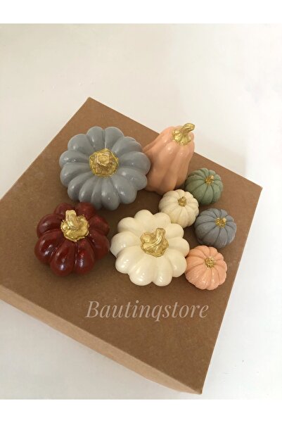 Bautinq Store Balkabağı Dekor Set Beton kabak 8 li Set Halloween Pumpkın