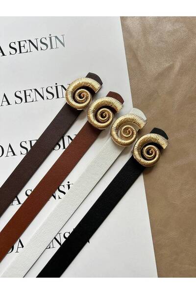 LİA KEMER 4-Pack Lime Gold Seashell Buckle Belt Waist Belt Jacket Belt Dress ...