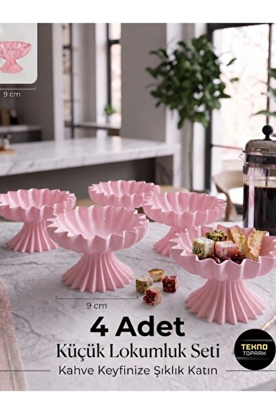 tekmation 4'lü Modern Tasarım Dekoratif Kahve Yanı Lokumluk / Sunumluk (Plast...