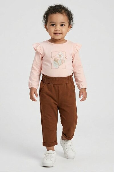 Popees Toddlers Girl 2 Pieces Graphic Print Top And Pant Set, Multicolor