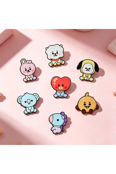 Choice 7pcs Brooches 7pcs Cartoon Anime Kpop Character Enamel Pins Set Lapel ...