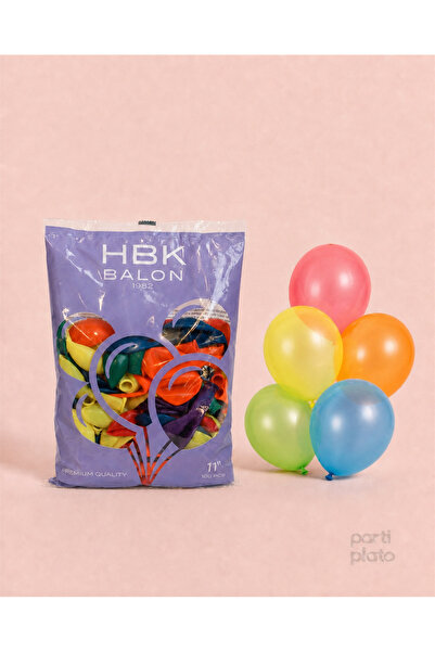 HBK Balon HBK Floresan Karışık Renkli Balon 11 İnç 100 Adet, Neon Doğum Günü ...