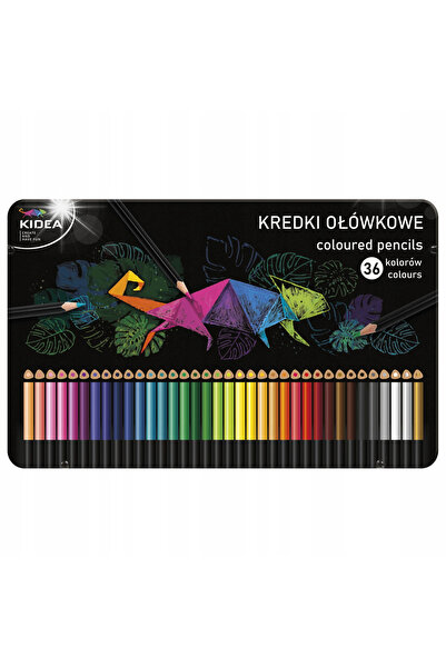 Kidea KREDKI OŁÓWK.TRÓJK. METAL. CUTIE 36 COL