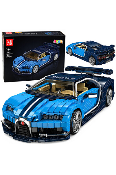 LeanToys Set de construcție Mașină sport Bugatti Albastru 1212 el.