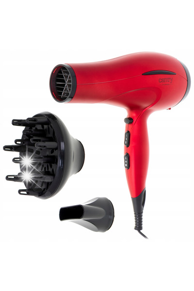 Camryn's Uscător de păr cu difuzor 2600W, cu aer rece, concentrator, roșu
