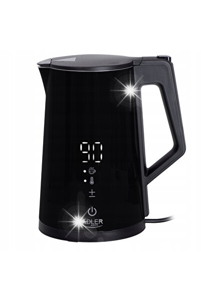 adler Fierbător electric fără fir, metalic, 1,7L, Strix, cu reglare a tempera...