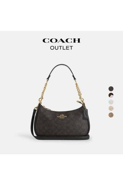 Brand Coach Teri Shoulder Bag In Signature Canvas for women Crossbody bag Han...