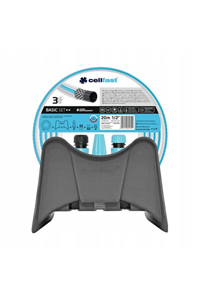Cellfast Furtun de grădină 1/2 " cu 3 straturi + accesorii, set de irigare