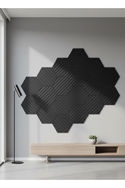 vareva studio Altıgen Dekoratif Duvar Karosu 15×15 cm – 12'li Paket