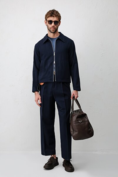 Antioch Navy Blue Textured Men's Coat