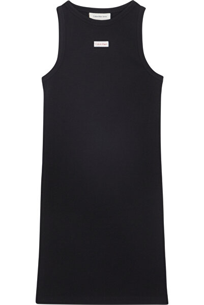 Calvin Klein Girl's Black Corduroy Sleeveless Dress