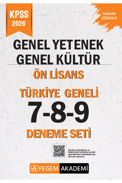 Pegem Akademi Yayıncılık 2026 KPSS Genel Yetenek Genel Kültür Ön Lisans Tamam...